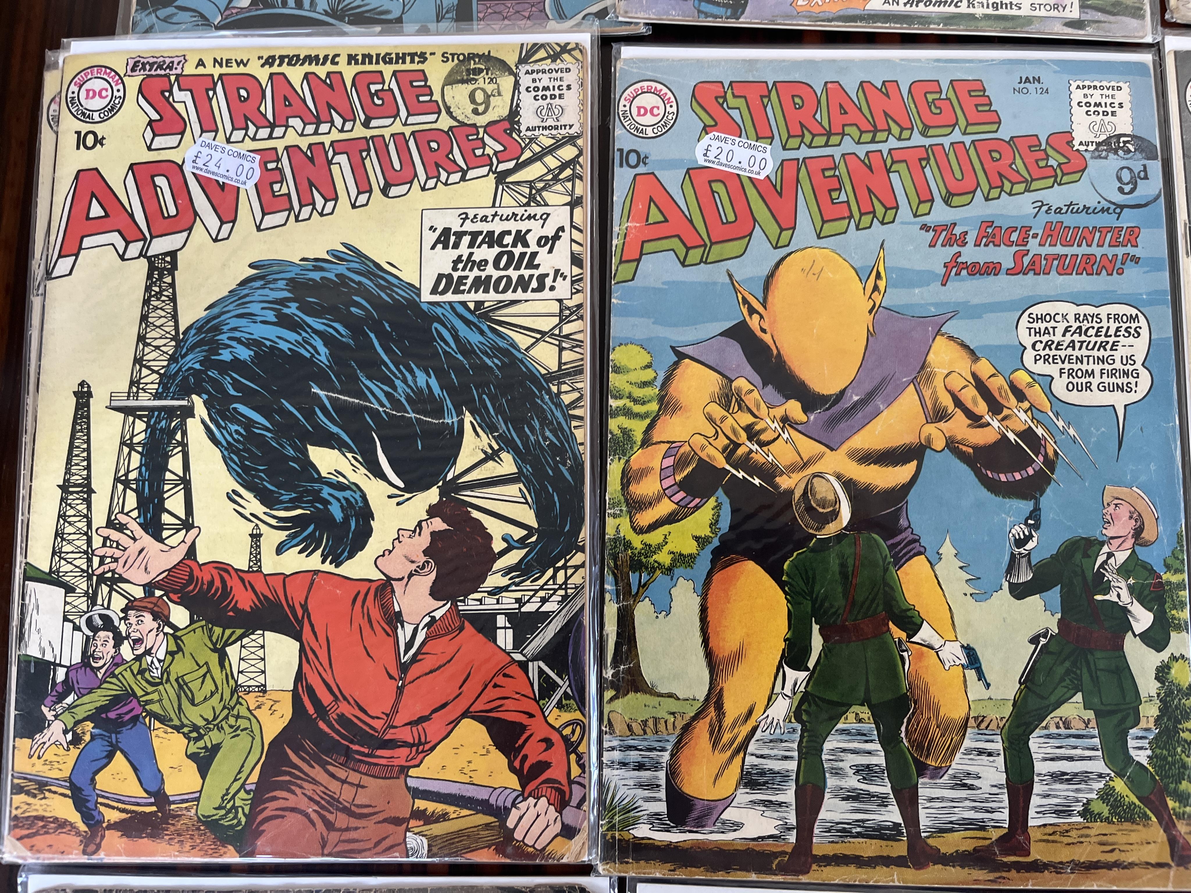 Strange Adventures, Marvel comics, Vol. 1, 50 issues between #104–237, comprising, #104, #108, #111, #113 x2, #120 x2, #124, #127, #147 x2, #148, #150, #152, #153, #156, #158 x2, #163, #164, #165, #167 x2, #168, #171, #1